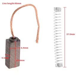 Kohlebürsten voor voertuiglichtmachine - Hoge kwaliteit vervangingsborstels - Afmeting 15,4 x 6,4 x 4,6 mm — thumbnail 3