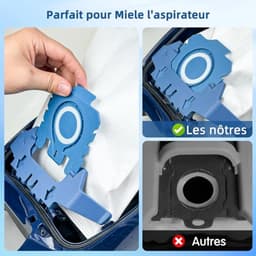 Verpakking van 12 Pure GN 3D-stofzakken - Geschikt voor Miele Hyclean GN Classic C1 Complete C2 Complete C3, S2 S5 S8 S800 S600 serie stofzuigers - inclusief 4 motorfilters en 4 uitlaatfilters. — thumbnail 5