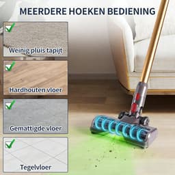 Stofzuigermond - Geschikt voor Dyson steelstofzuiger - Dyson V7,V 8,V10,V11,V15,SLIM - Led - Universele Stofzuigermond - Wasbare borstel - Zwart — thumbnail 5