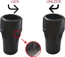 Universele snelkoppeling geschikt voor DeWalt stofzuigers, stofzuigerslangen, schuurmachines, verstekzagen, tafelzagen en diverse gereedschappen en beschermkappen, voor een duurzame verbinding met 1-1/4 inch stofzuigerslangen. — thumbnail 2