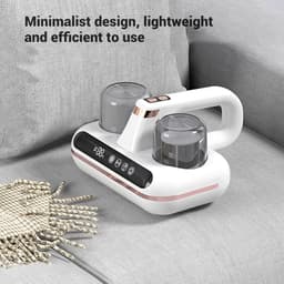 Matrasstofzuiger - Huisstofmijt Stofzuiger - Handstofzuiger - 5-In-1 Draadloze Bedstofzuiger -Bacterie, Mijt & Schimmel Bestrijder - UV Lamp Sterilisator - Wit — thumbnail 4