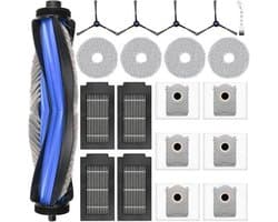 GELLDG 20 Stuks Stofzuigeraccessoiresets - Huishoudelijke Apparaten - Geschikt voor Ecovacs Deebot T50 - Grote Capaciteit & Efficiënte Reiniging - Kunststof - Incl Hoofdborstel 、Stofzakken、Dweilen、Filters、Zijborstels、Reinigingsborstel