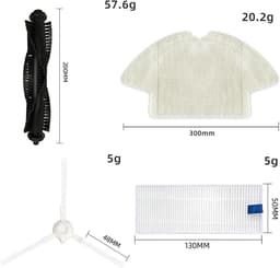 Geschikt voor Set van 7 accessoires voor de Tefal Rowenta X-plorer Serie 75 RG7687 robotstofzuiger- hoofdborstel/2 zijborstels/2 doeken/2 filters-Stofzuigeraccessoires — thumbnail 2