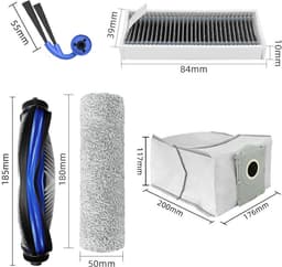 18 stuks Accessoiresets geschikt voor Ecovacs Deebot X9 pro Omni/X9 pro Robotstofzuiger Vervangende Onderdelen, 1 Hoofdborstel 1 Mop Roller 6 Stofzak 4 Filter 6 Zijborstel — thumbnail 4