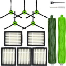 J-serie vervangende onderdelen accessoires Geschikt voor iRobot Roomba J5 J5+ J6 J6+ J7 J7+ J8 J8+ J9 J9+ Robotstofzuiger Attachment Kit, 1 hoofdborstel, 5 zwarte zijborstels, 5 filters (niet voor Combo j7+/j9 — thumbnail 1