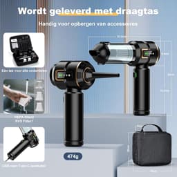 Auto Kruimeldief Draadloos 4-in-1 – 28000Pa Handstofzuiger met LCD Display, HEPA Filter, USB-C Oplaadbaar, 6000mAh Accu — thumbnail 5