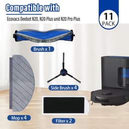 Dailygoods- Accessoireset voor ECOVACS DEEBOT N20 PRO Plus - 1 Hoofdborstel - 4 Doeken - 2 HEPA-filters - 4 Zijborstels - Hoogwaardige materialen - Robotstofzuigeraccessoires — thumbnail 4