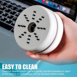 Mini desktop stofzuiger - USB oplaadbaar en draadloos - hoge zuigkracht voor bureau, kantoor, auto, kussen en toetsenbord - wit — thumbnail 2