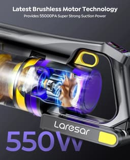 House Of Atelier - Draadloze Stofzuiger - Handstofzuiger - Smart Touch Display - Met Turbo Borstel - 60 min Looptijd - 550W — thumbnail 5