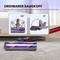 Oneay Motorborstel compatibel met Dyson V7, V8, V10, V11 en V15 stofzuigers – Direct Drive-zuigmond – Turboborstelopzetstuk met snelwisselsysteem voor harde vloeren en tapijten. — thumbnail 4