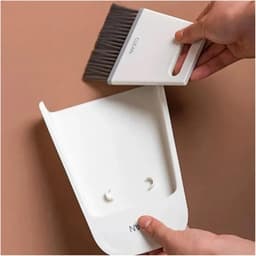 Stofblik en borstel - Mini veger set - Bureau opruimen - Compact formaat - Niet gespecificeerd - Geel — thumbnail 2
