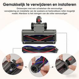 Stofzuigerborstel - Zuigmond Geschikt voor Dyson Steelstofzuiger V7/V8/V10/V11/V15/G5 - Vloerzuigmond - Stofzuigermondstuk - Stofzuigeraccessoires - Met LED Lampen - Zwart — thumbnail 3