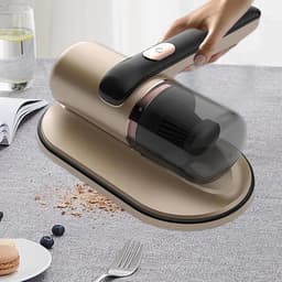 Draagbare Stofzuiger - Handstofzuiger Bed - Hygiënisch Huis - Krachtige Zuigkracht - 100 mbar - Goud — thumbnail 4