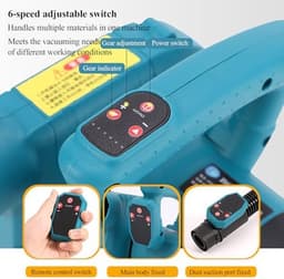 Industriële Stofzuiger - Bouwstofzuiger Werkplaats - Efficiënt Reinigen - Afstandsbediening 10m - 4800W - Grijs — thumbnail 2