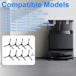Zijborstels Stofzuiger - Reserveonderdelen Robotstofzuiger - Vloeren Schoonmaken - Hoogwaardige Nylon Borstels - 8 Stuks - Wit — thumbnail 2
