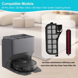 Dailygoods- Waterfilters 2 Stuks - Kunststof Materiaal - Reserveaccessoires - Reinigingsborstels - Geschikt voor Roborock S8 Pro Ultra - Verhoogt Zuigkracht - Filter — thumbnail 3