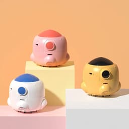 Mini Stofzuiger - Desktop Collector - Bureau Opruimen - Draadloze Raket Vorm - 87 x 96 mm - Roze — thumbnail 2
