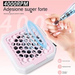 Mini stofzuiger nagels - Manicure tool - Nagelstof afzuigen - Draagbaar en stil - 16 x 16 x 6 cm — thumbnail 3