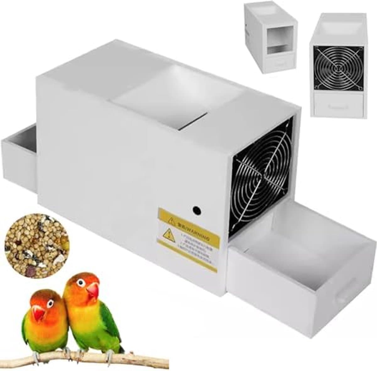 Elektrische Graanreiniger - Vogelvoer Separator - Voer Reinigen - Dubbele Lade Ontwerp - 2 Lagen - Wit — afbeelding 1