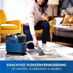 JCP® Vlekkenreiniger - Draagbare Wasstofzuiger - Dubbele Watertanks - Blauw - 34cm x 23cm x 36cm — thumbnail 2
