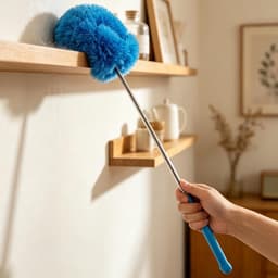 Ventilator Stoffer - Verlengstok Stoffer - Hoge Plekken Schoonmaken - Ultra-fijne Vezels - 115 cm - Blauw — thumbnail 2