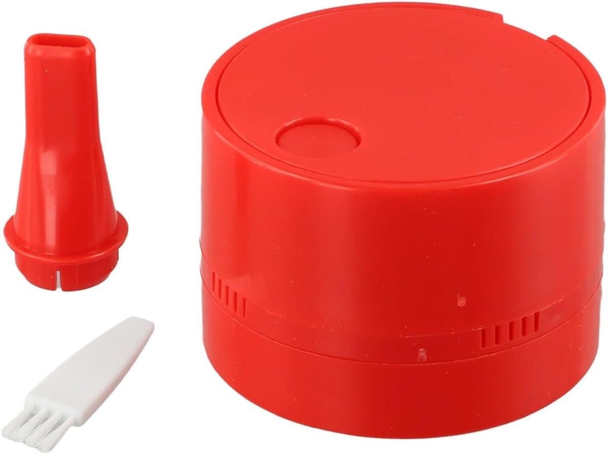 Mini Stofzuiger - Desktop Reiniger - Bureau Schoonmaken - Hoge Zuigkracht - 9 x 7.8 cm - Rood — afbeelding 1