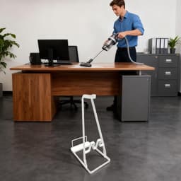 Stofzuiger Organizer - Standaard Houder - Reinigingsgereedschap Opbergen - Geen Muurschade - 21B x 6H cm - Wit — thumbnail 2