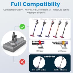 V11 accu 25,2 V 3900 mAh - lithium-ion vervangend - schroefaansluiting - perfect voor Dyson V11 - ShopVlot — thumbnail 2