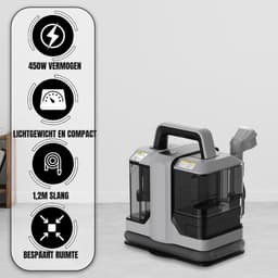Allvia® Tapijtreiniger Machine - Tapijtreiniger Stofzuiger - Tapijtreiniger - Vlekkenreiniger - Bankreiniger - 450W - Grijs - ‎30CM x 16CM x 26 CM — thumbnail 3