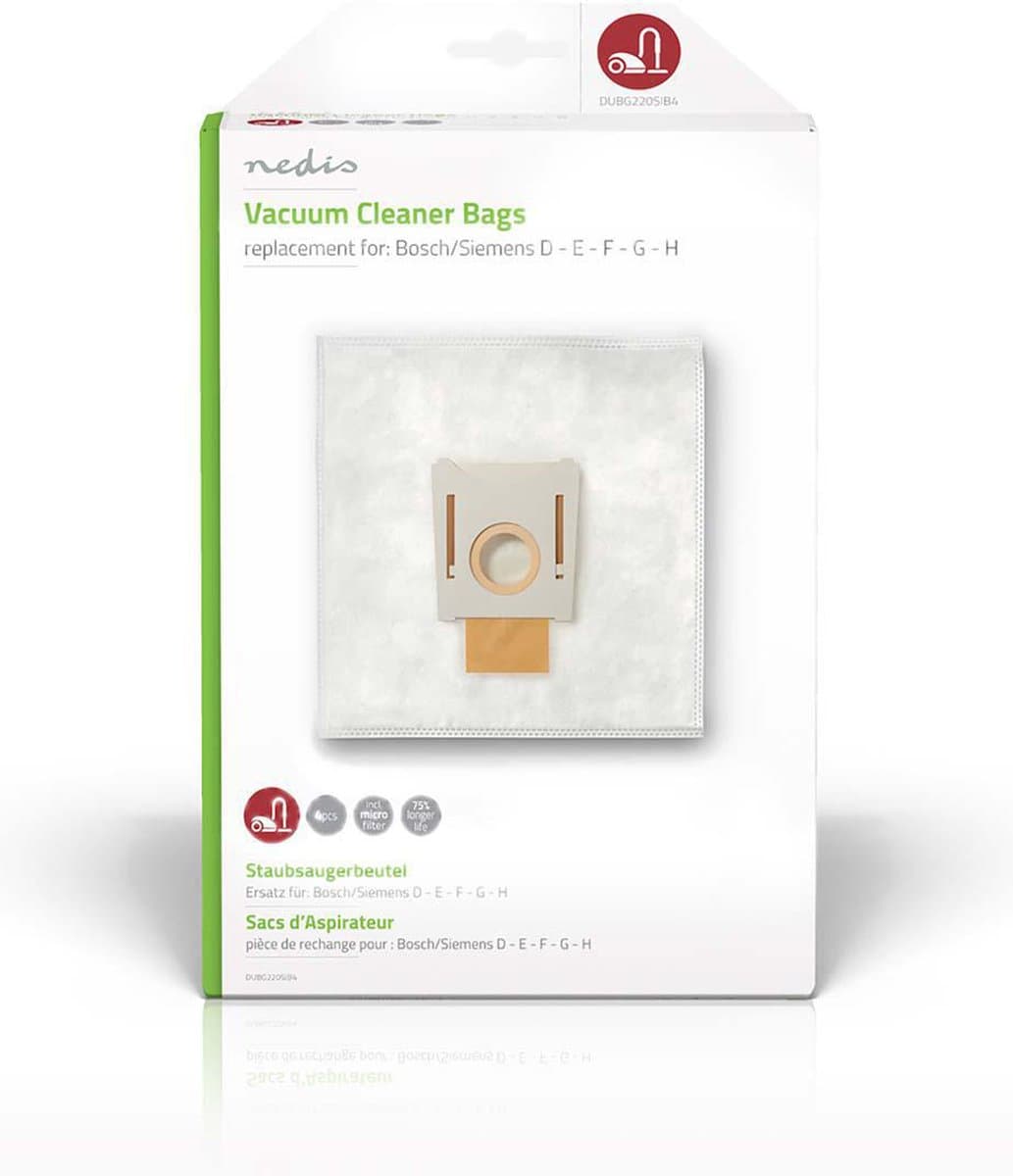 Nedis Stofzuigerzak - 4 Stuks - Synthetisch - Meest verkocht voor: Bosch / Siemens - Wit — afbeelding 1