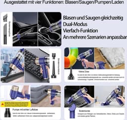 13000 Pa Accu Handstofzuiger - Oplaadbaar en Draagbaar - Met LED Licht - Draadloos - Accessoires voor Huis Auto Keuken Dierenharen — thumbnail 3