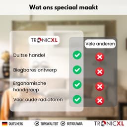 TronicXL XXL Premium Radiator Reinigingsborstel + Stofzuiger Opzetstuk 30-37 mm | Geschikt voor oude radiatoren, flexibele borstel en slang | 73 cm borstel + 46 cm stofzuigermondstuk — thumbnail 4