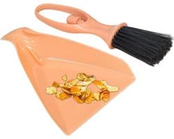 Mini Tafelveegset - Kleine Veegset - Snel Opruimen - Borstelharen Krasvrij - 11 x 23.5 cm - Oranje