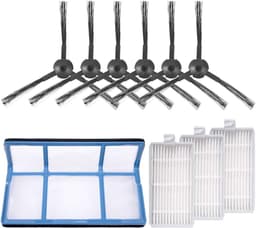 10 stuks accessoires - 3 paar Zijborstel , 3 Filter en 1 Primair filter - Voor ilife V3 V3s V5 V5s V3SPRO V5SPRO V50 - Voor ZACO V5sPro en V5x robotstofzuiger — thumbnail 1