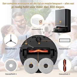 GELLDG Stofzuigeronderdelen - 25 Stuks - Huishoudelijke apparaten - Geschikt voor Xiaomi X20 Max / X20 Pro Saugroboter - Incl. 6 Staubbeutel, 6 Wischpads, 2 Hauptbürsten, 6 Seitenbürsten, 4 HEPA Filters en 1 Reinigungsbürste — thumbnail 5