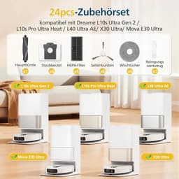 24-delige accessoirekit Geschikt voor de Dreame L10s Ultra Gen 2 / L10s Pro Ultra Heat / L40 Ultra AE robotstofzuigers — thumbnail 4