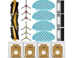 18 stuks - inclusief 1 hoofdborstel, 6 zijborstels, 3 filters, 4 poetsdoeken, 4 stofzakken - Voor Ecovacs Deebot N8 /N8+ /N8 Pro /N8 Pro+ /T8 /T8+/ T8 AIVI/ T8 Max/ T9 /T9+/N10 yeedi vac hybrid/ yeedi vac Station/yeedi vac 2 pro/N10+ Series