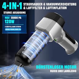 Draagbare Stofzuiger - Schoonmaker - Auto en Thuis - 4-in-1 Functie - 200 ml - Zilverzwart — thumbnail 4