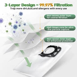 6stuks - Geschikt voor de stofzakken SE4002 (niet-geweven) van de Karcher WD2/WD3/KD3 serie stofzuigers - stofzakken/opvangzakken - geschikt voor SE4001 - SE4002. — thumbnail 3