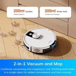 Innovastore Robotstofzuiger - Stofzuiger - Dweilfunctie - met Leegstation - 3000PA zuigkracht - 31.5x31.5x9.9cm -Wit — thumbnail 4