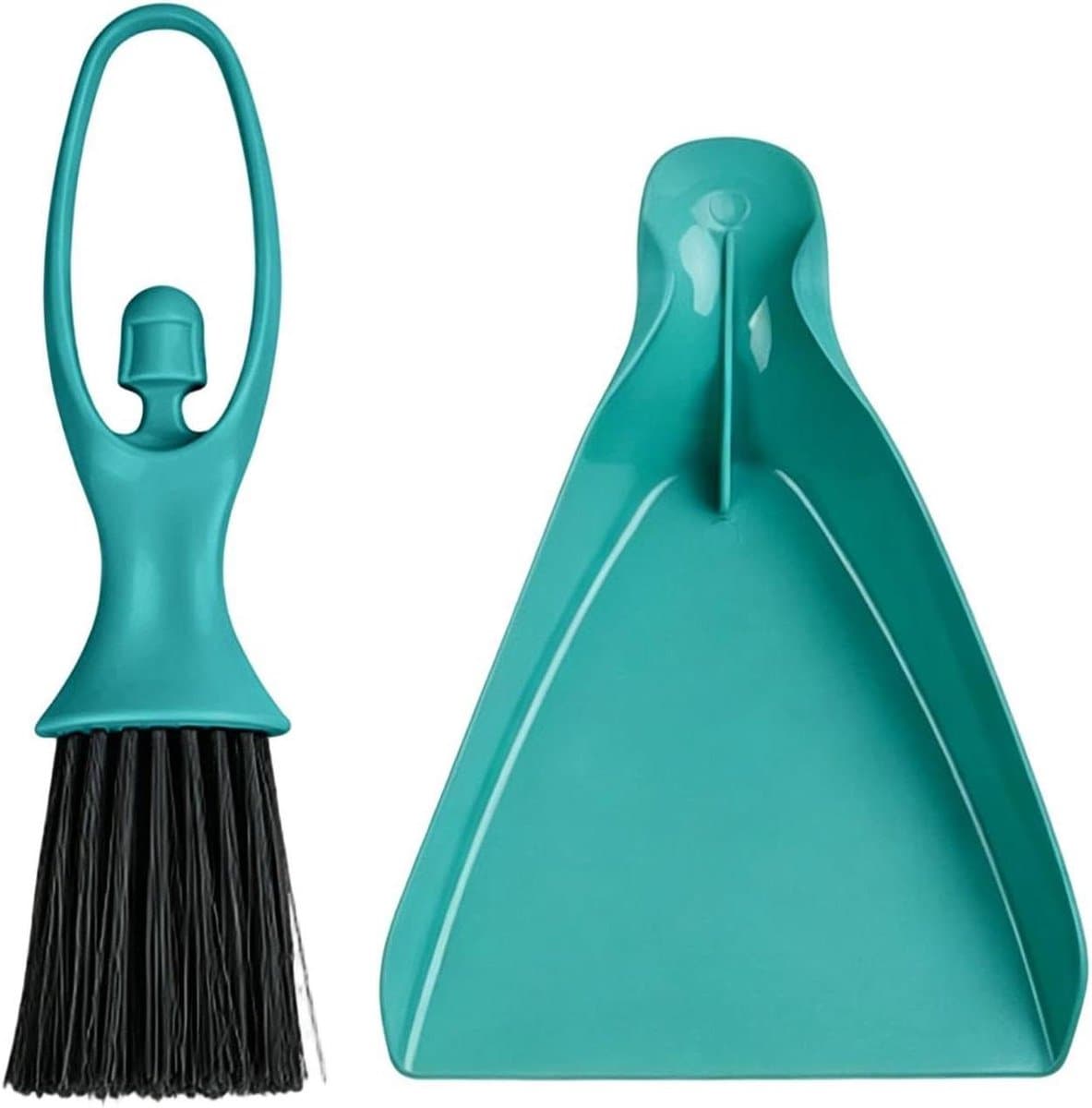 Kleine stofpan - Borstel set - Snel opruimen - Ruimtebesparend ontwerp - 11 x 23.5 cm - Grijs — afbeelding 1