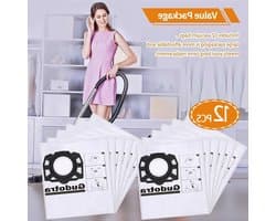 12 Vacuum Bags voor Kärcher WD3 WD2 Plus KFI 357 WD3S SE4001 SE4002 KWD1 KWD2 KWD3 - Stofzakken voor Stofzuigers, Hoge Kwaliteit en Duurzaam Gebruik