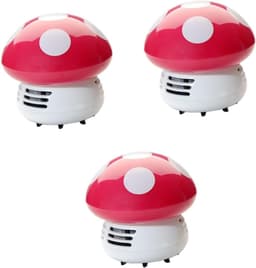 Mini Stofzuiger Set - Tafelstofzuiger Bureau - Kruimels Verwijderen - Draadloos Werking - 3 Stuks - Rosé Rood — thumbnail 4
