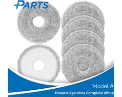 Dreame X50 Ultra Complete White Dweilpads (6 Stuks, Plus.Parts® alternatief voor RMP8)
