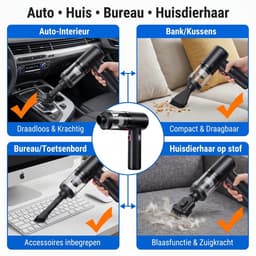Ryoudavell - Autostofzuiger - 20000Pa - Borstelloze Motor - Draadloos - Zuigen en Blazen - USB Oplaadbaar - Handstofzuiger - Kruimelzuiger — thumbnail 5