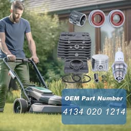 Cilinder Zuiger Kit - Motoronderdelen Set - Bosmaaier Reparatie - 40mm Diameter - 1 set - Zilverkleurig — thumbnail 2