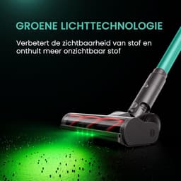 Draadloze Stofzuiger - Steelstofzuiger Krachtig - Huis Schoonmaken - 80 Min Werktijd - 1.6 Liter - Groen — thumbnail 2