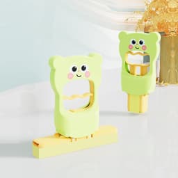 Bureaumop - Mini dweil - Snel opruimen - Aanraakloos knijpen - Compact formaat - Geel — thumbnail 4