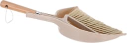 Handveger Stoffer Set - Kleine Bezem - Bureau Reinigen - Ergonomisch Houten Handvat - 30 cm - Beige — thumbnail 1