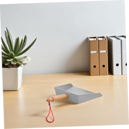 Stofblik met stoffer - Kleine veger - Bureau opruimen - Compact en lichtgewicht - 21 x 14 cm - Zilver — thumbnail 3